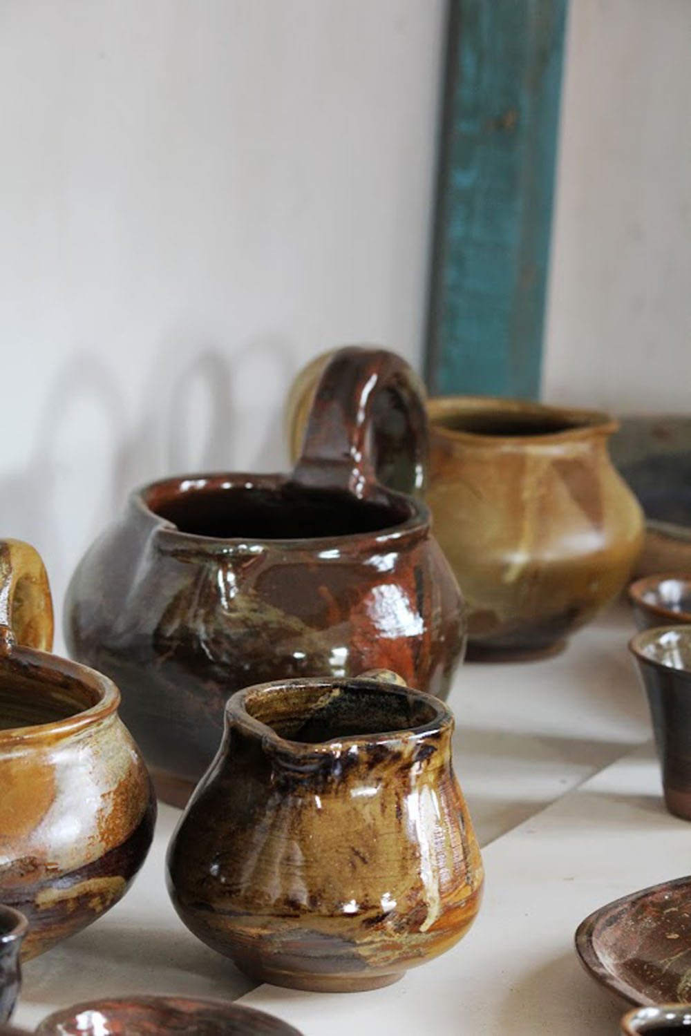 Collection ceramic jugs